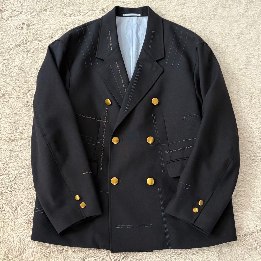 TOMORROW LAND テーラードジャケット 紺ブレ ダブル 金ボタン