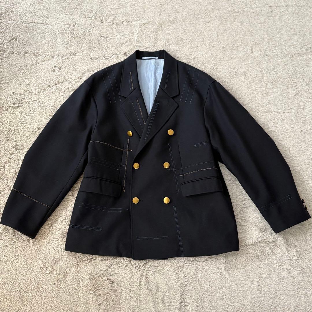 TOMORROW LAND テーラードジャケット 紺ブレ ダブル 金ボタン
