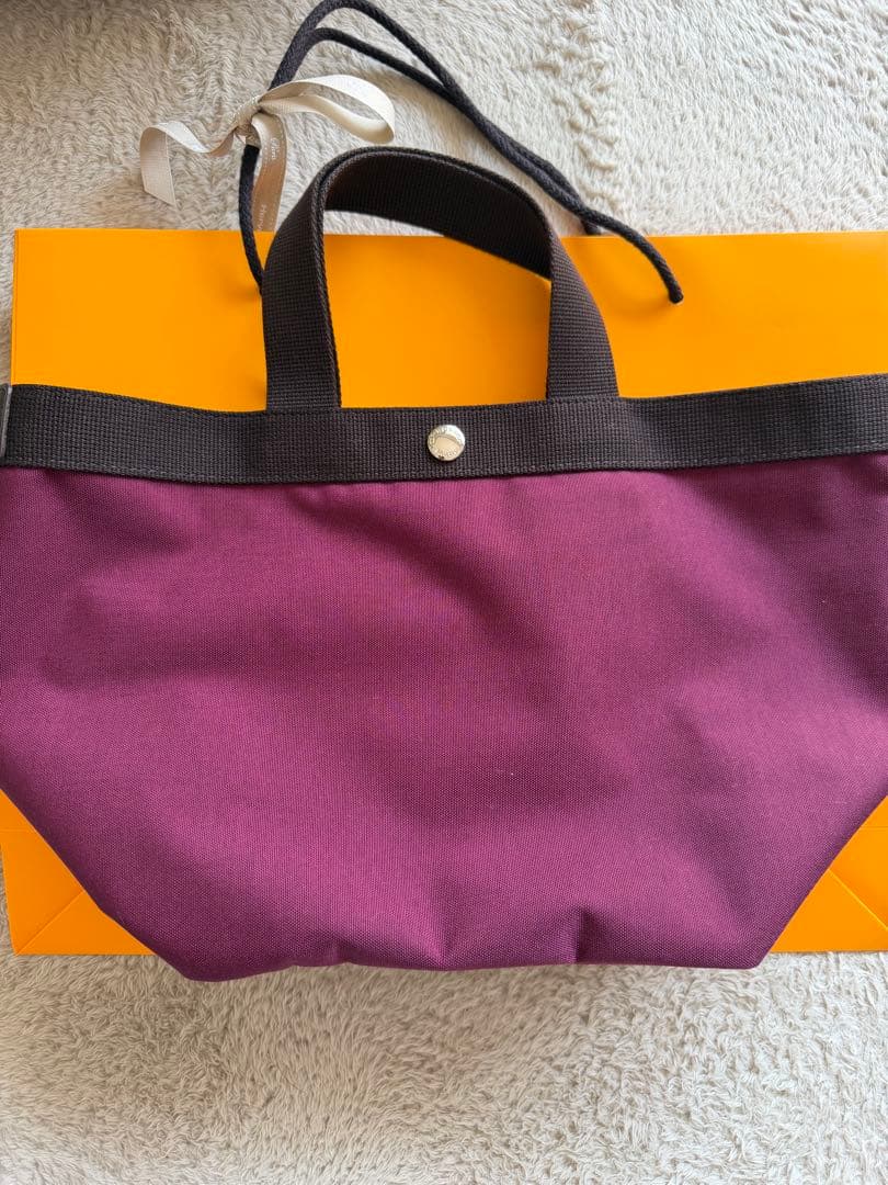 エルベシャプリエ　舟型トートM✳︎オベルジーヌ✖️モカ