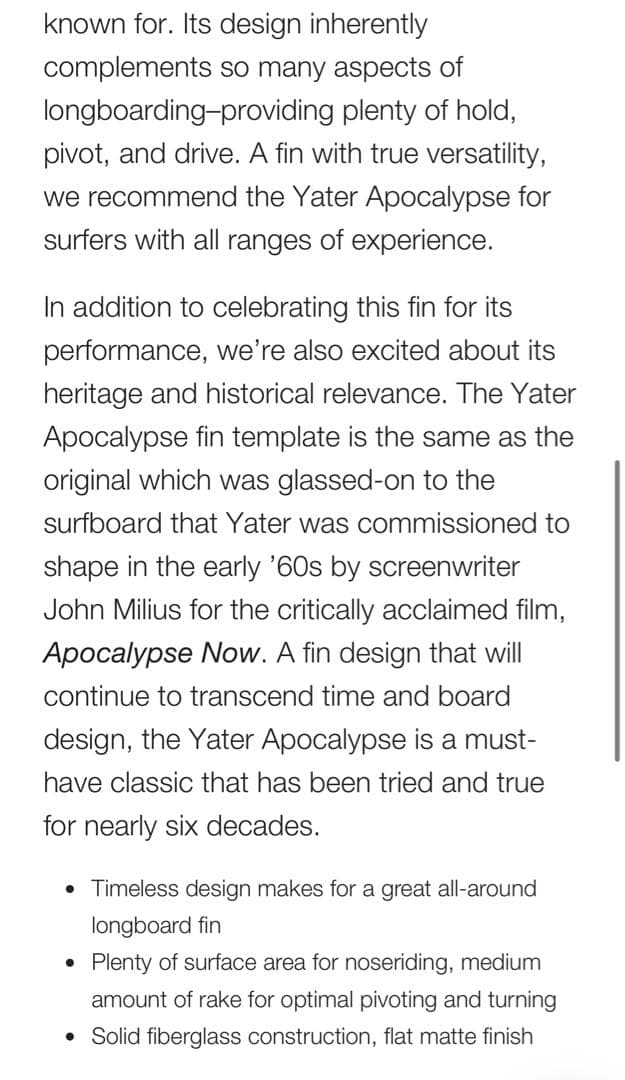 True Ames Yater Apocalpyse シングルフィン 送料込み