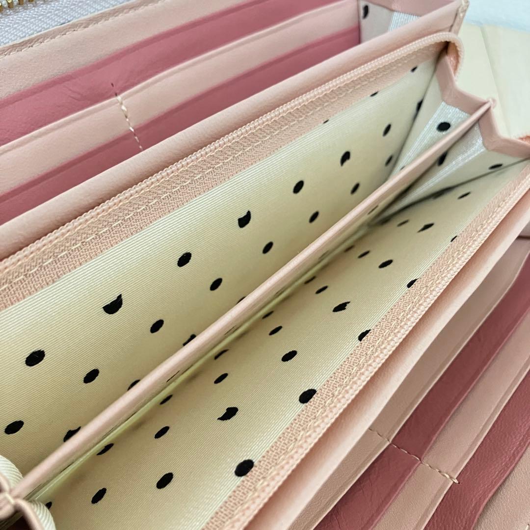 訳あり【未使用】ツモリチサト トリロジー 長財布 希少ピンク イタリア製レザー