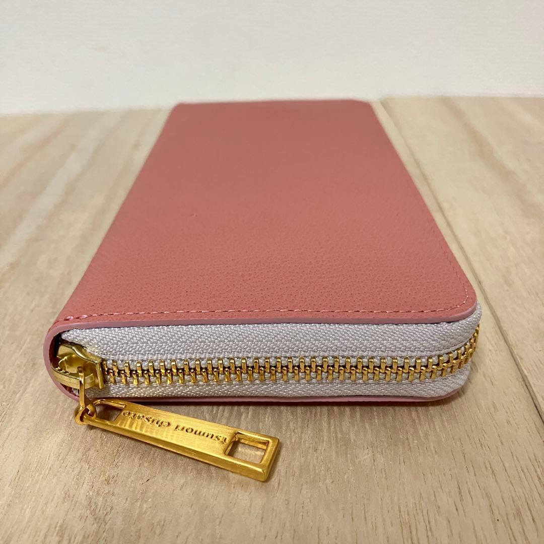 訳あり【未使用】ツモリチサト トリロジー 長財布 希少ピンク イタリア製レザー