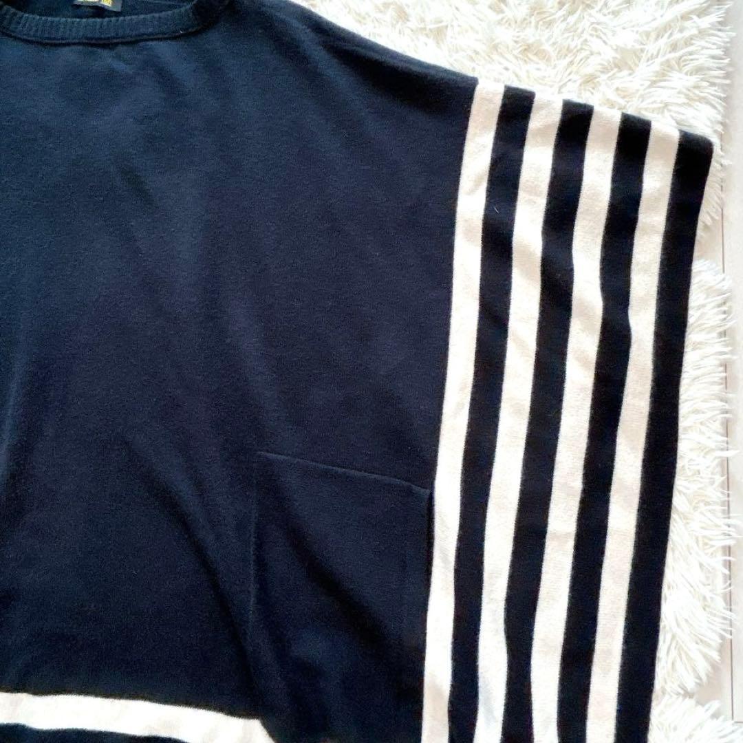 【美品】Drawerドゥロワー　カシミヤポンチョケープ　ニット　ブラックボーダー