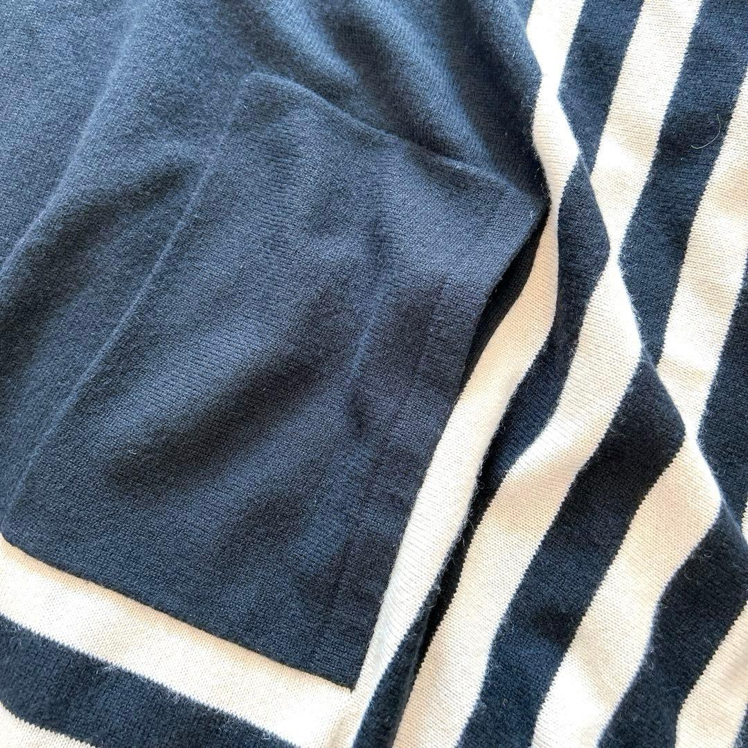 【美品】Drawerドゥロワー　カシミヤポンチョケープ　ニット　ブラックボーダー