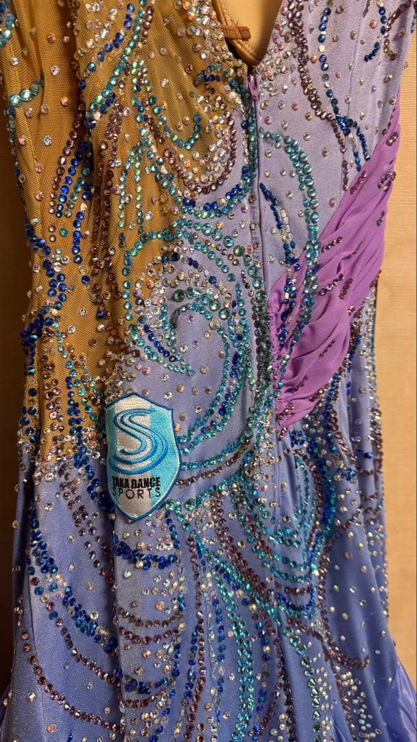 S Dance 紫色の社交ダンスドレス