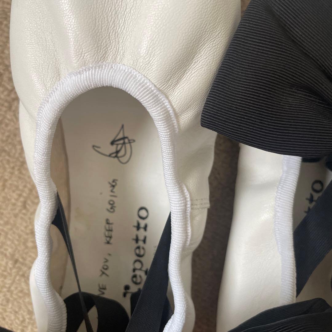 レペット　ホワイト バレエシューズ ブラックリボン　匿名発送