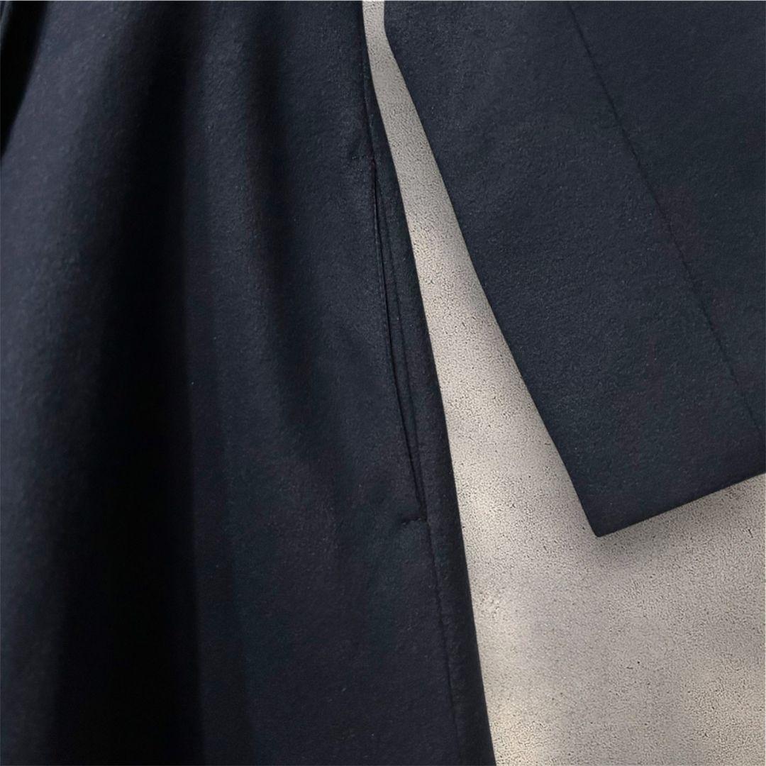 新品 ベルト無し エレガントカラー フレアコート ネイビー S