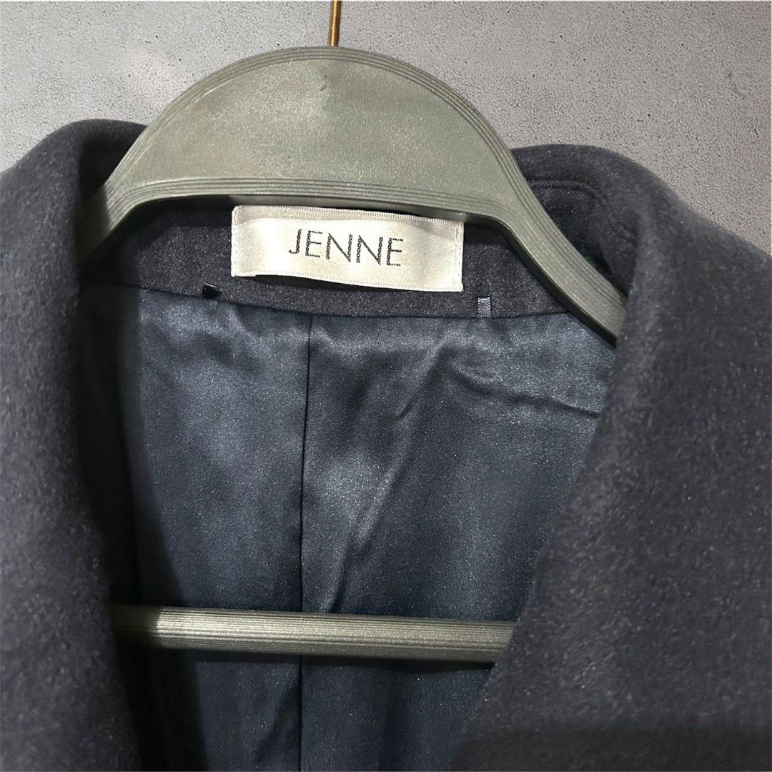 新品 ベルト無し エレガントカラー フレアコート ネイビー S