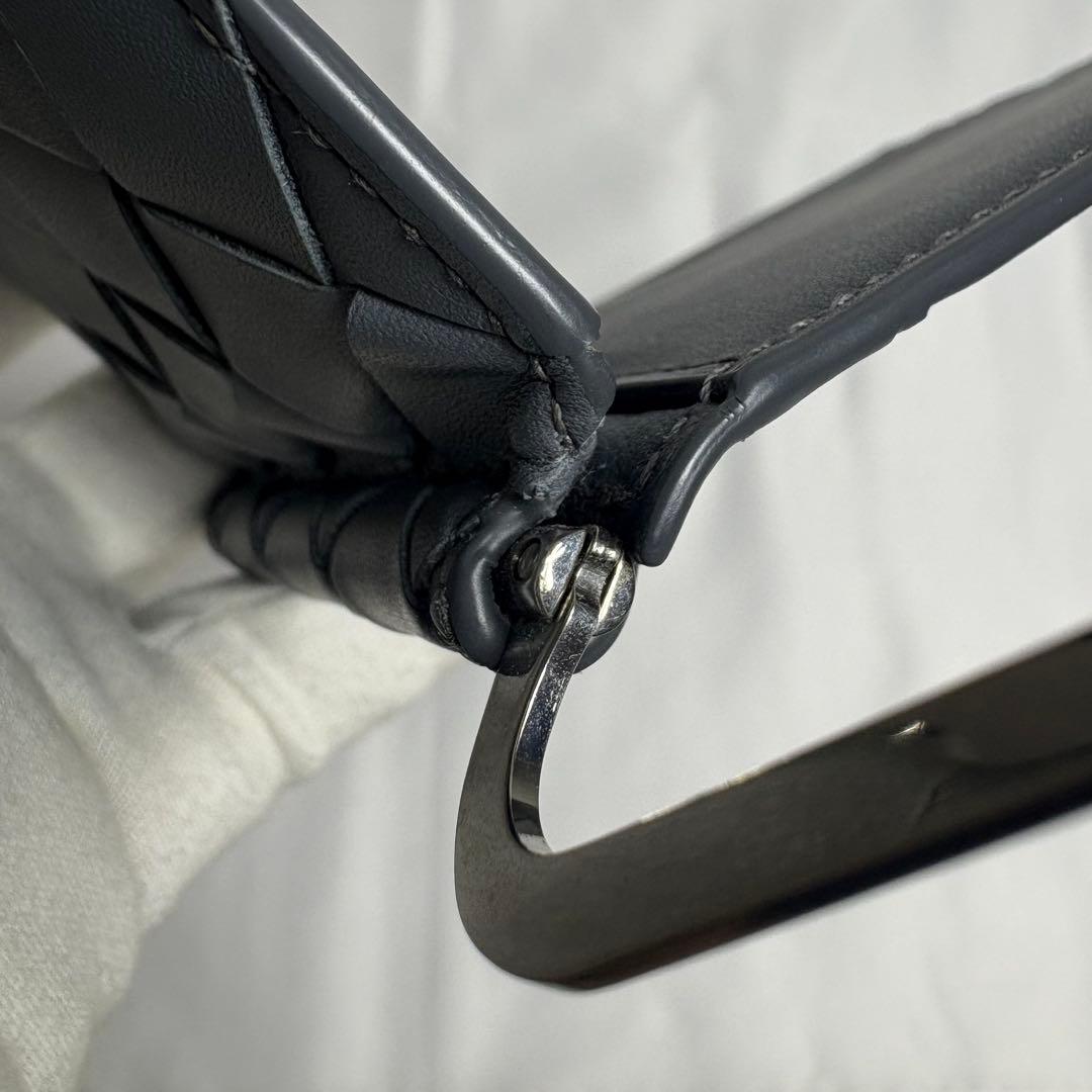 【美品】ボッテガヴェネタ マネークリップ マキシイントレチャート 財布 グレー