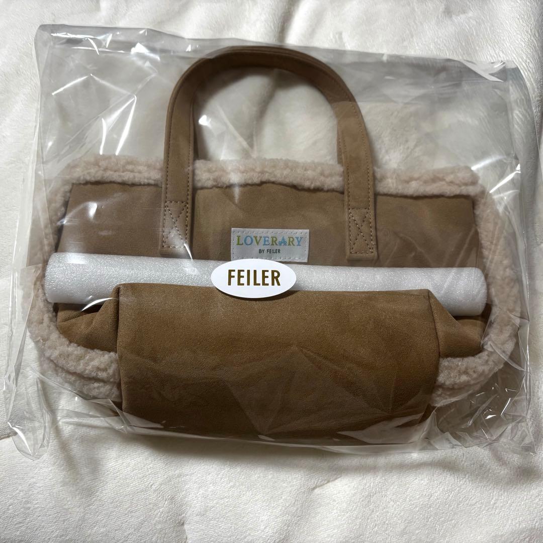 FEILER フェイラー　ラブラリー　オールドテディ　ワッペンボアトートバッグ