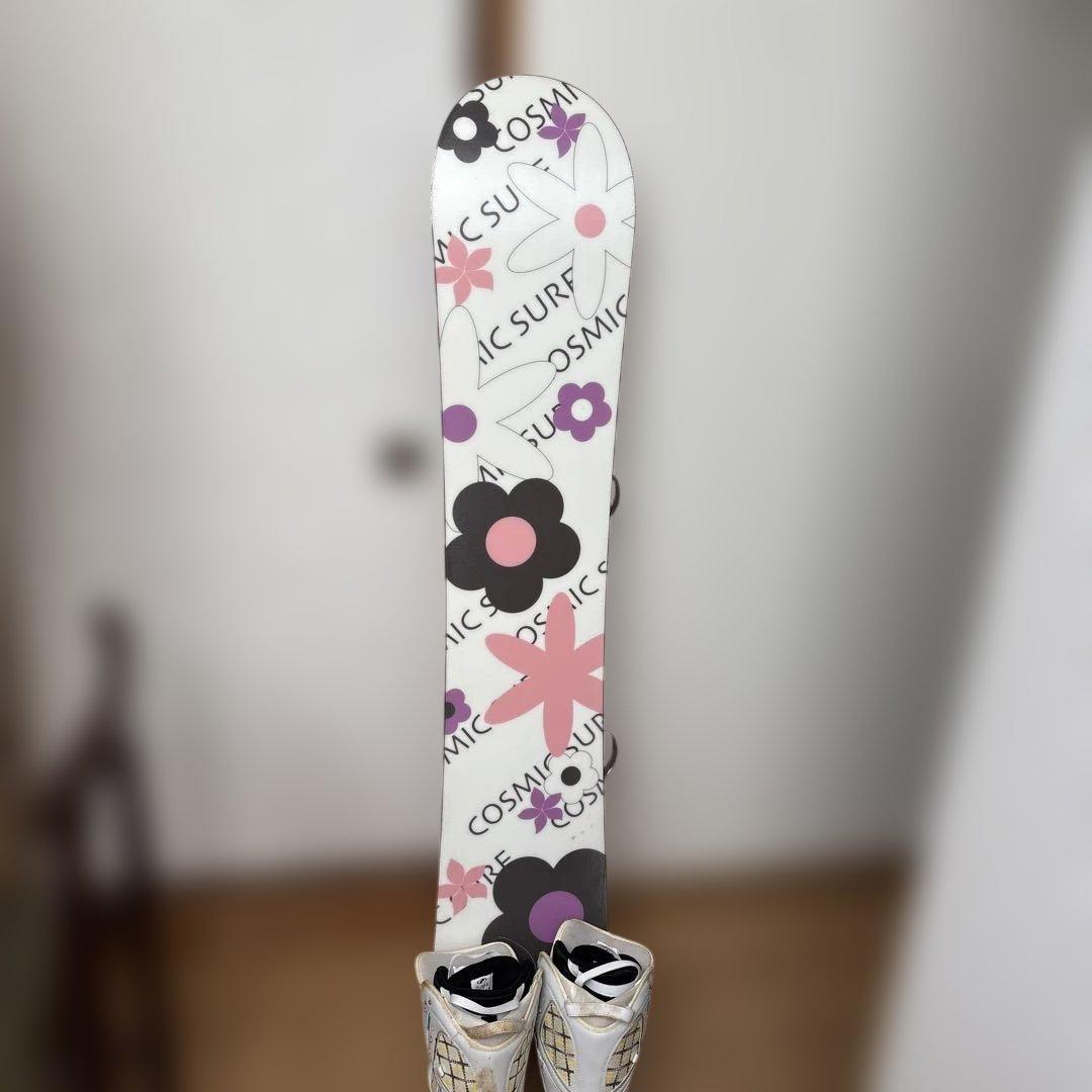 ピンク花柄スノーボードとブーツセット