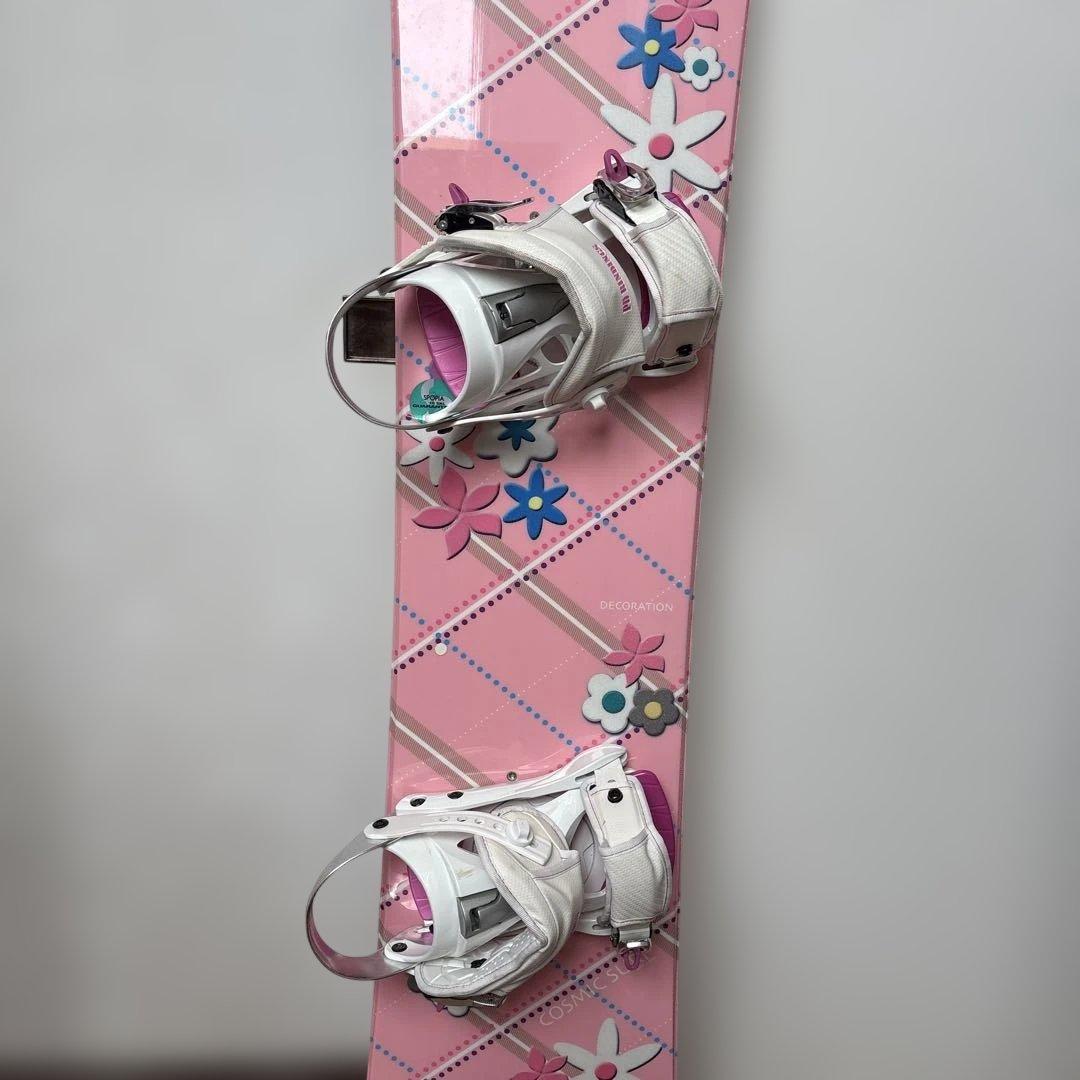 ピンク花柄スノーボードとブーツセット