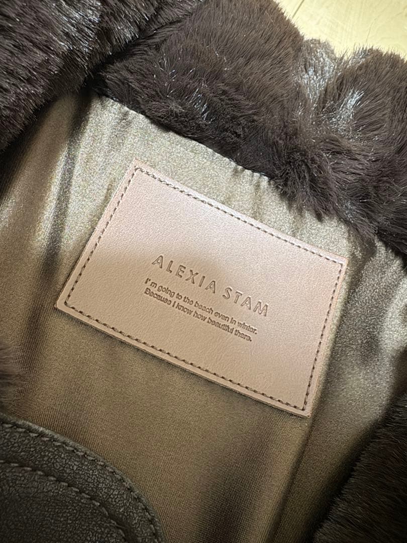 ALEXIA STAM ダークブラウン エコファーコート
