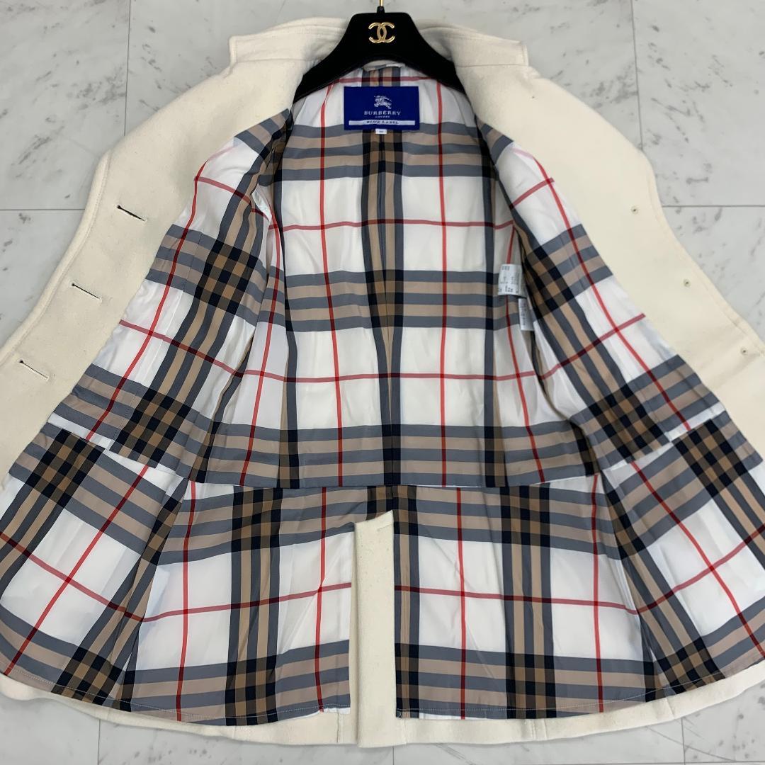 バーバリーブルーレーベル トレンチコート Mサイズ アンゴラ 裏地ノバチェック