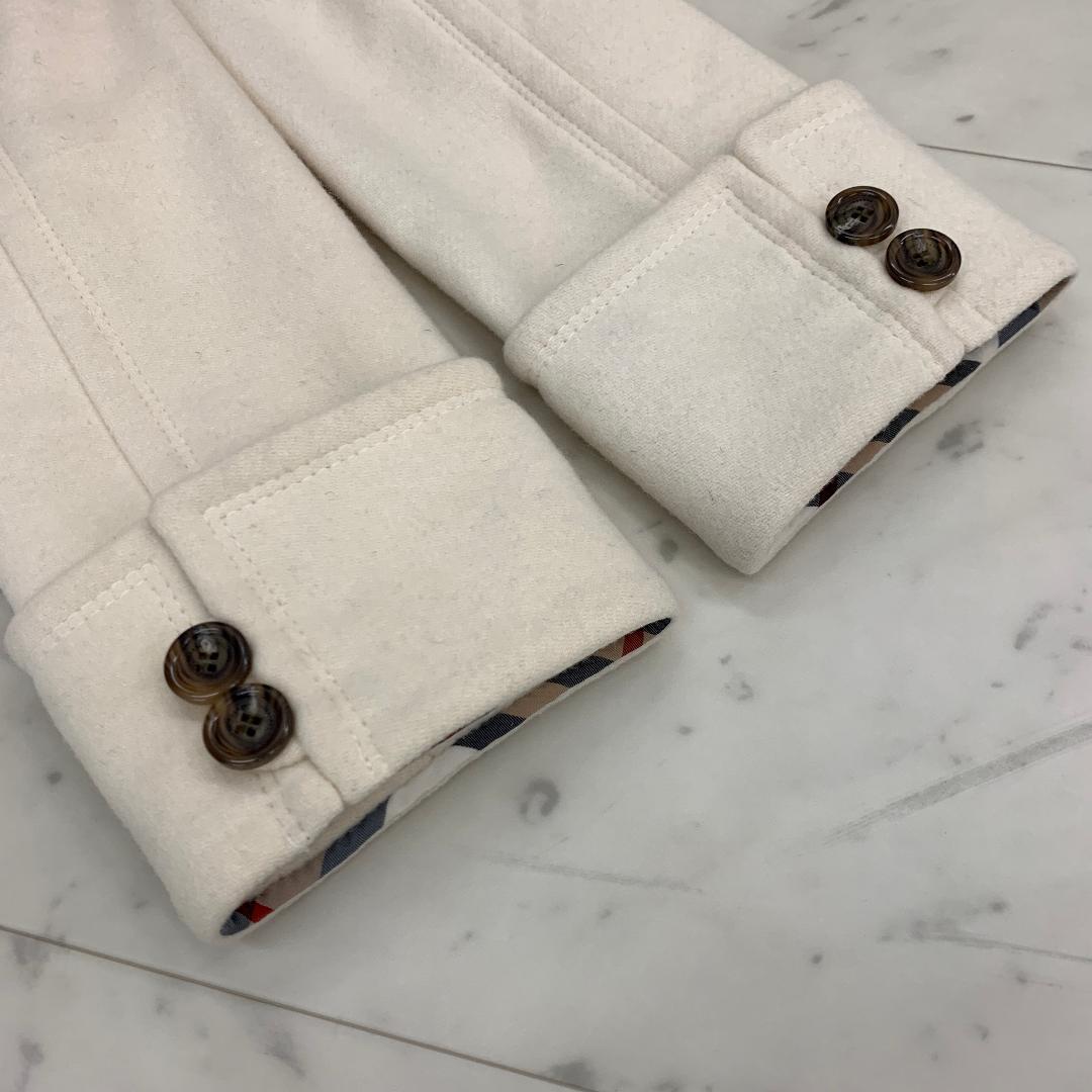 バーバリーブルーレーベル トレンチコート Mサイズ アンゴラ 裏地ノバチェック