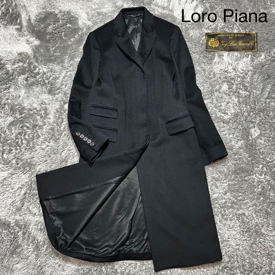 ロロピアーナ　レディース　ウール　チェスターコート　ブラック　L相当　美品