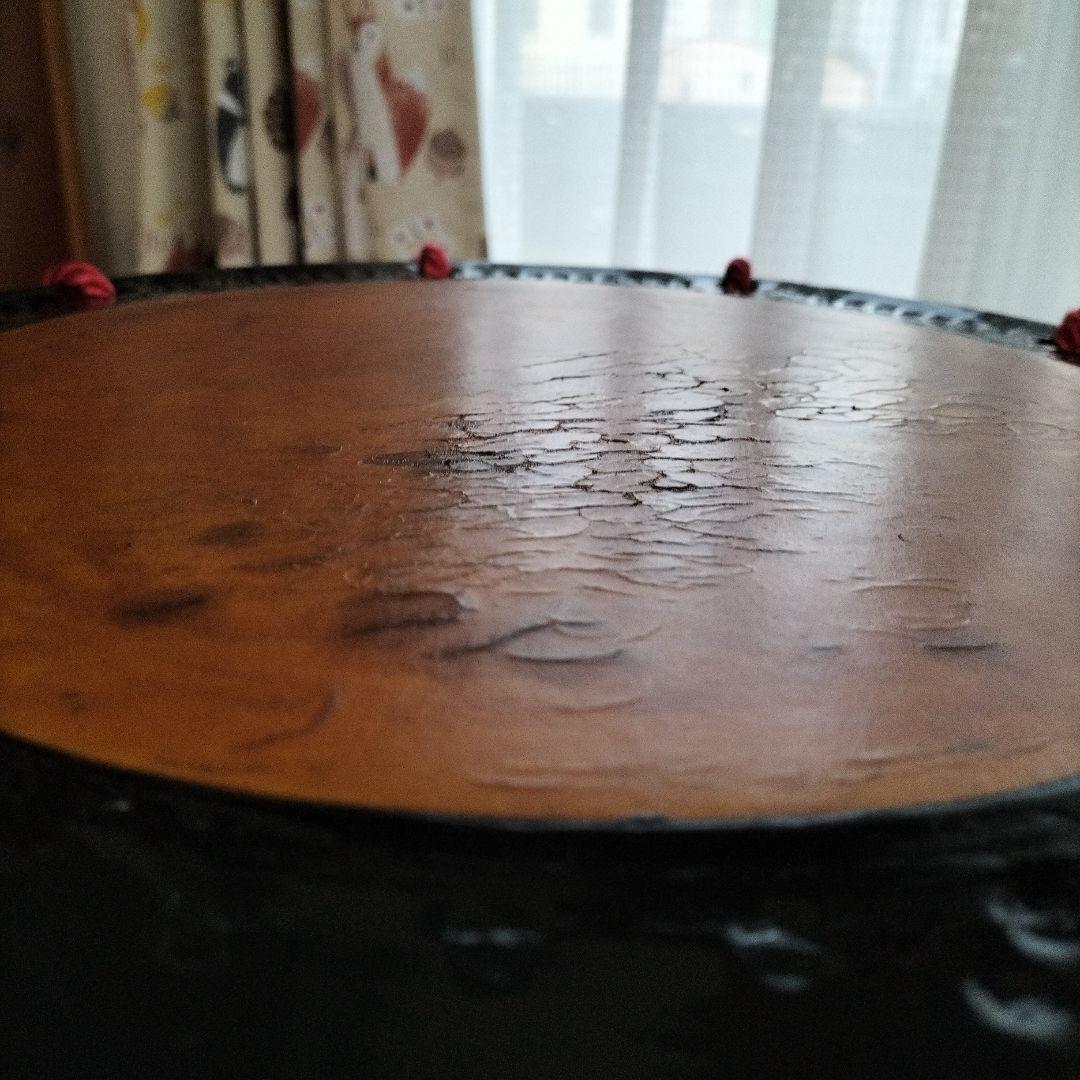 担ぎ太鼓1.2尺　締太鼓　和太鼓 　天然皮革　ストラップ付き　中古品⑫