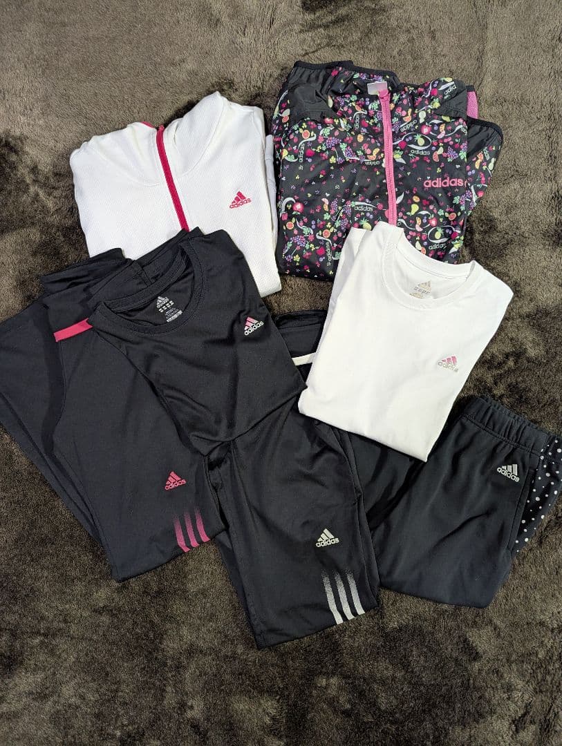 adidas トレーニングウェアセット フード付き　ジャージ 7点　まとめ売り