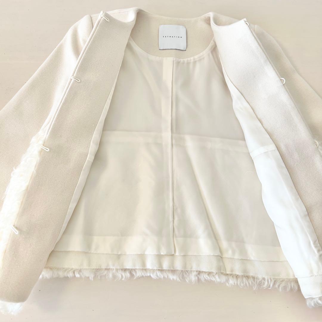 【美品】エストネーション　ファー切り替え　ショートコート　36