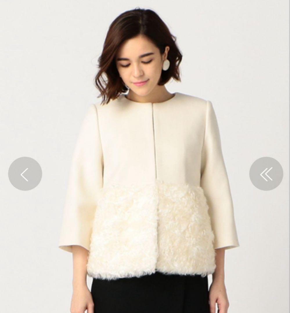 【美品】エストネーション　ファー切り替え　ショートコート　36