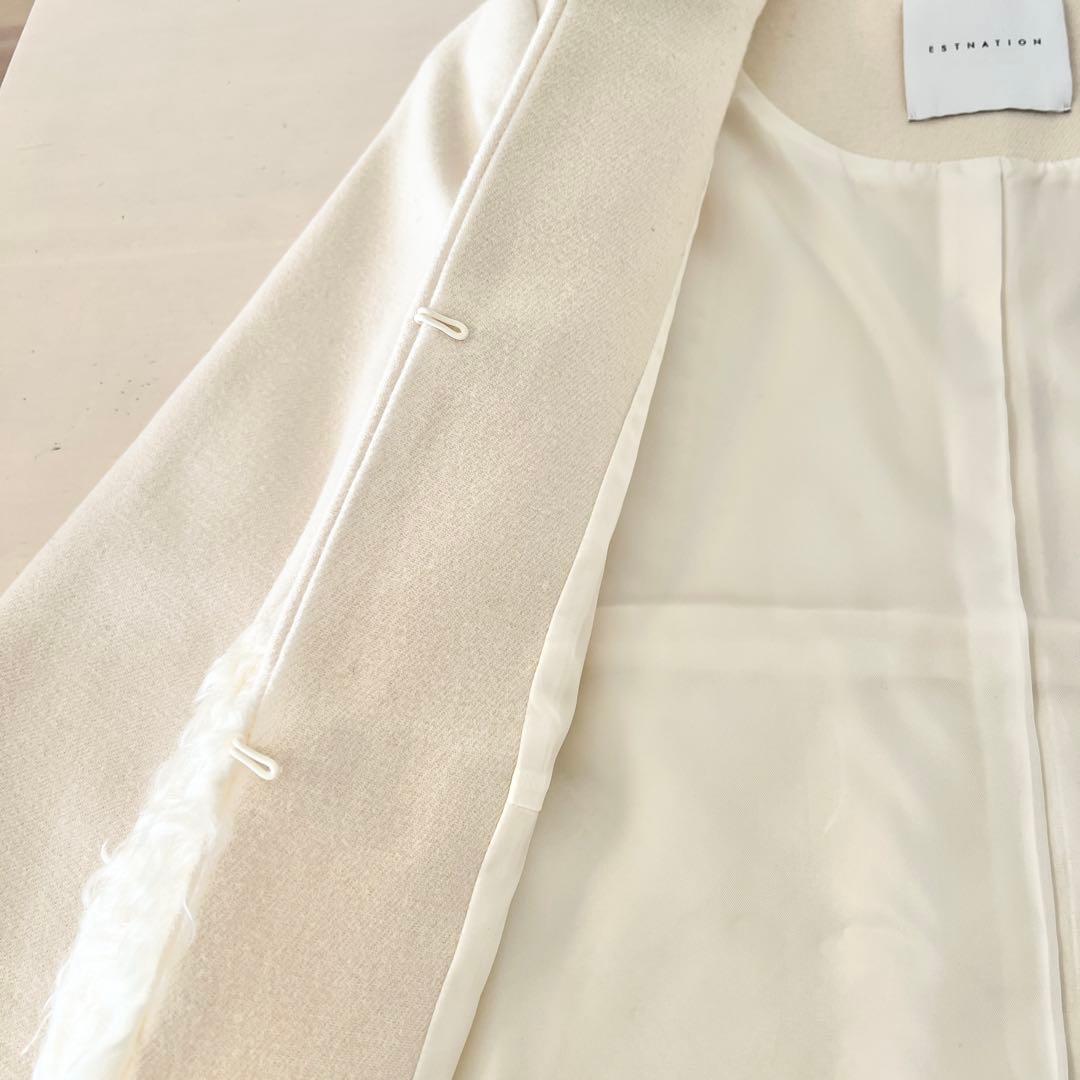 【美品】エストネーション　ファー切り替え　ショートコート　36