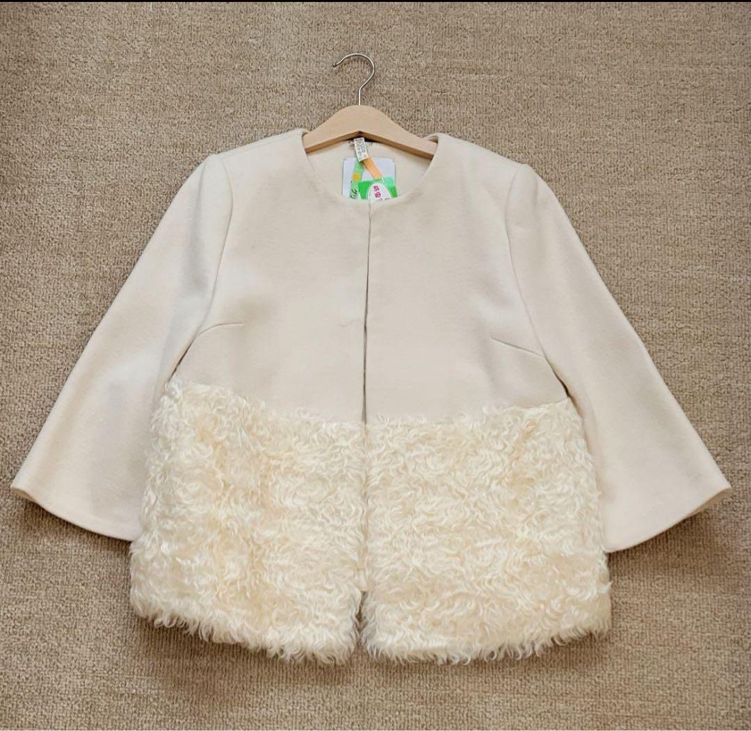 【美品】エストネーション　ファー切り替え　ショートコート　36