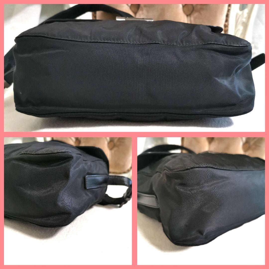 ノーノ!プラダPRADA 斜めがけワンショルダーバッグ 黒 鑑定済