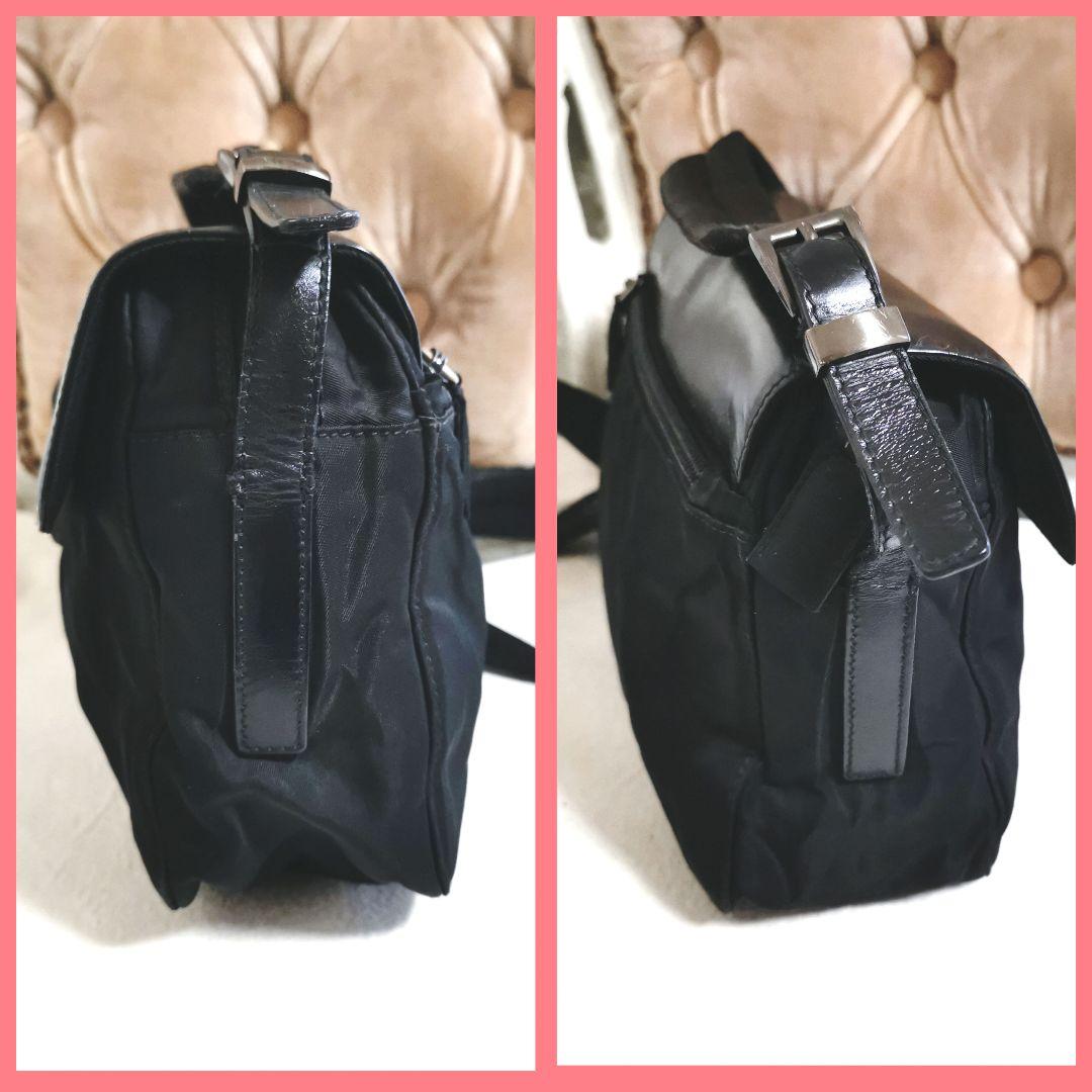 ノーノ!プラダPRADA 斜めがけワンショルダーバッグ 黒 鑑定済