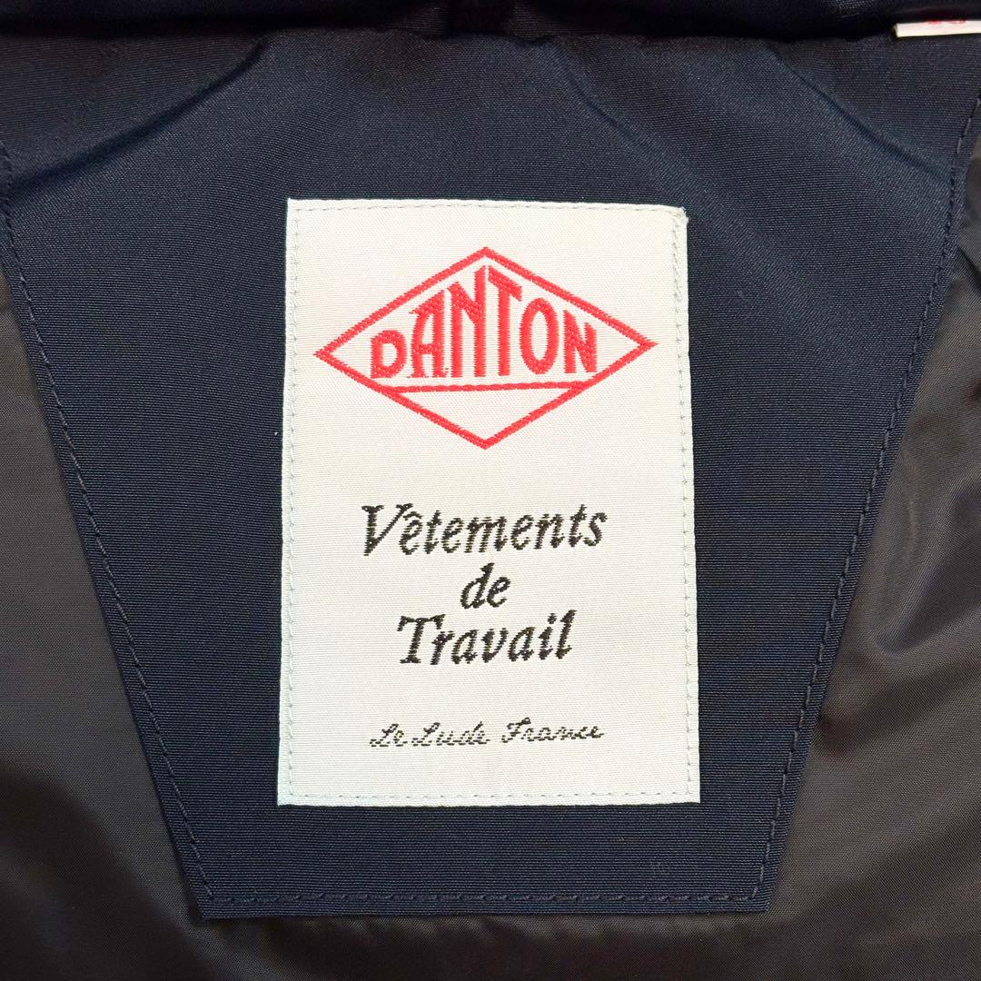 未使用級 DANTON ダントン ダウンベスト ジレ ロゴワッペン ネイビー L
