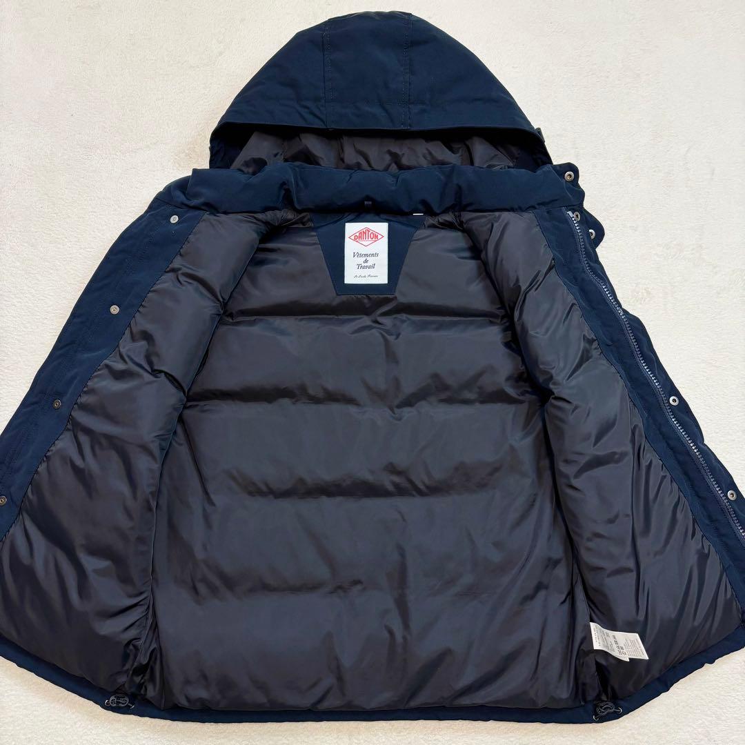 未使用級 DANTON ダントン ダウンベスト ジレ ロゴワッペン ネイビー L