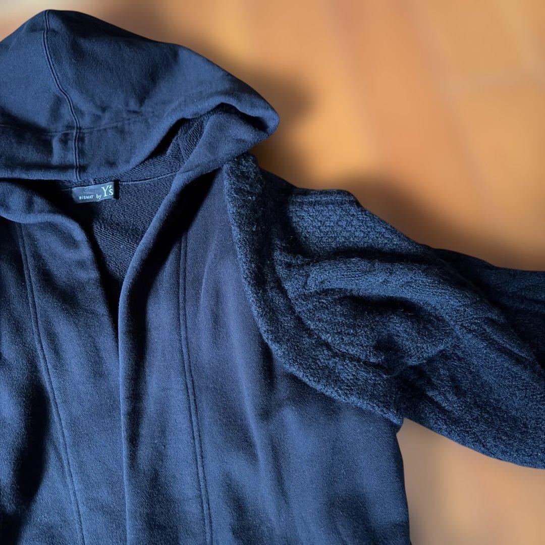 y's ワイズ　ニットドッキングロングフーディ 黒 2