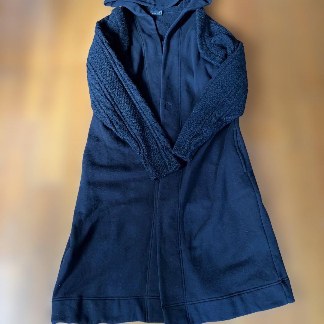 y's ワイズ　ニットドッキングロングフーディ 黒 2