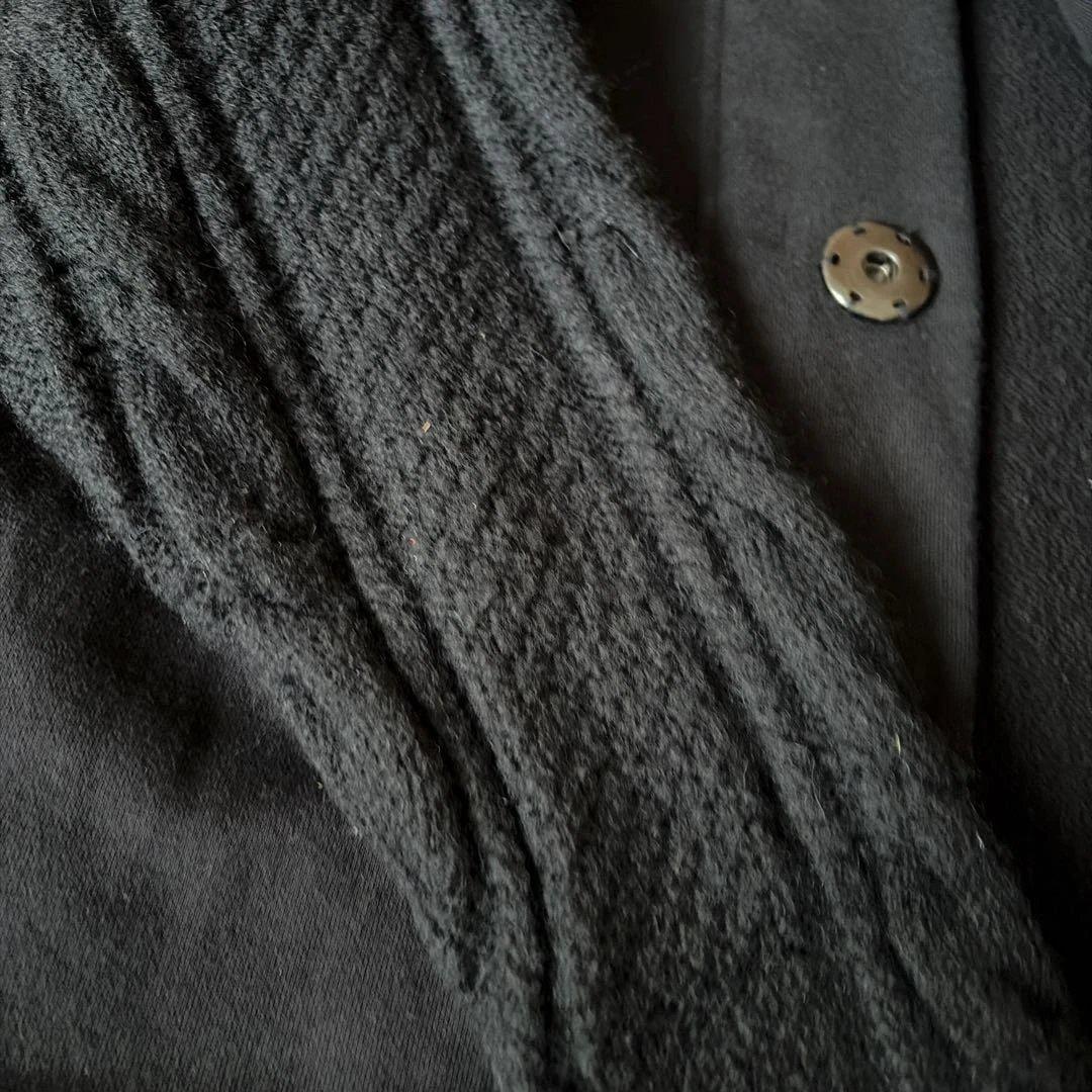 y's ワイズ　ニットドッキングロングフーディ 黒 2