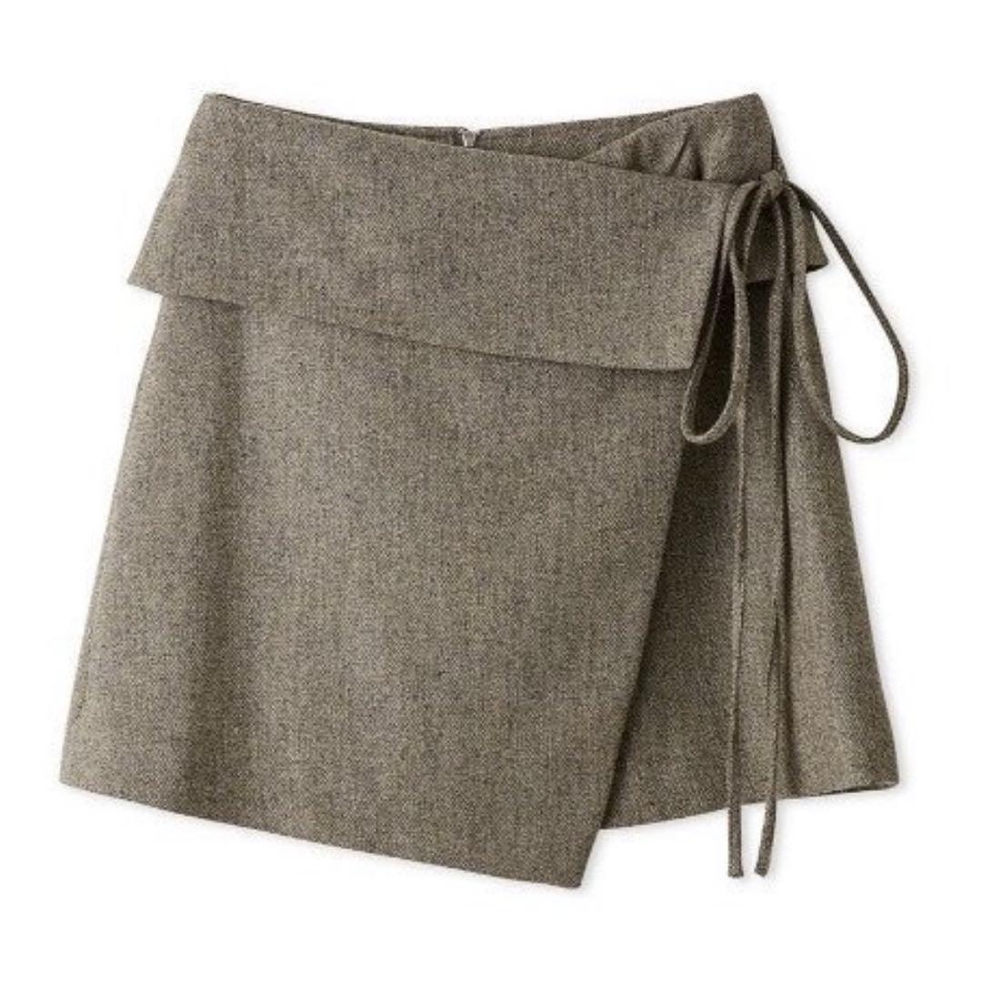 【美品】FRAY I.D フレイアイディー　ラップデザインミニスカート