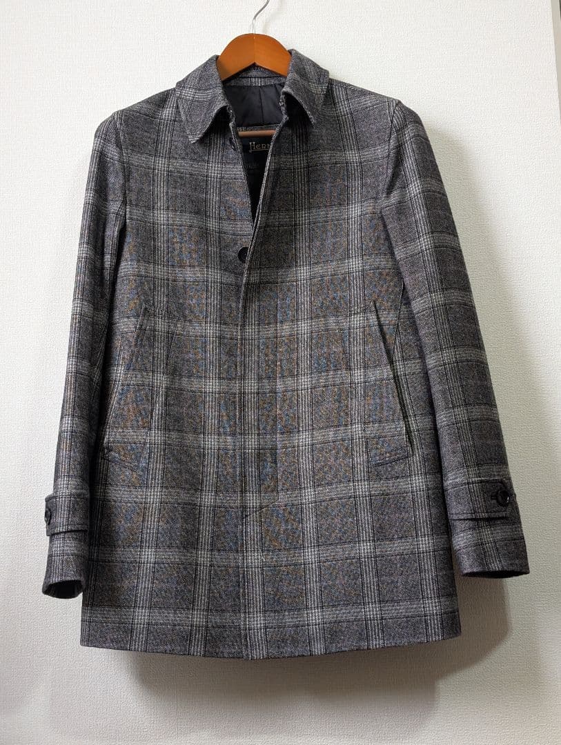 【HERNO】イタリア製 中綿 防寒 ステンカラーコート グレー