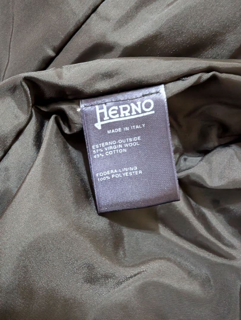 【HERNO】イタリア製 中綿 防寒 ステンカラーコート グレー