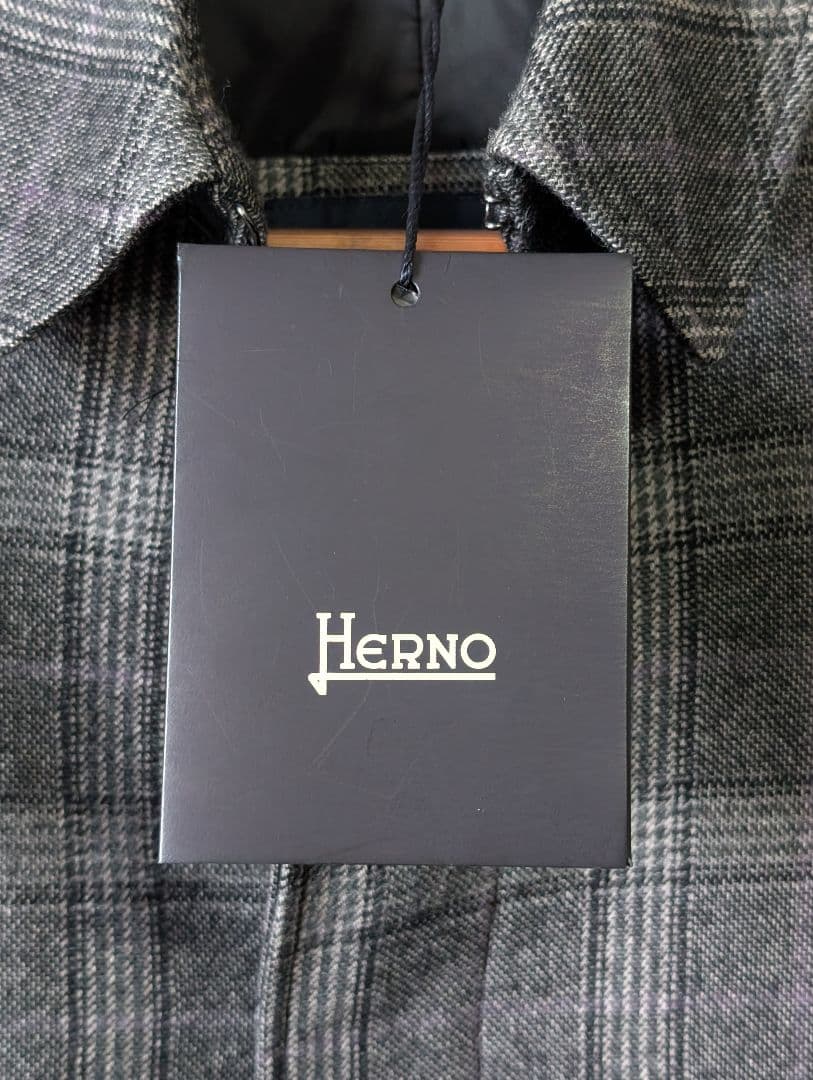 【HERNO】イタリア製 中綿 防寒 ステンカラーコート グレー