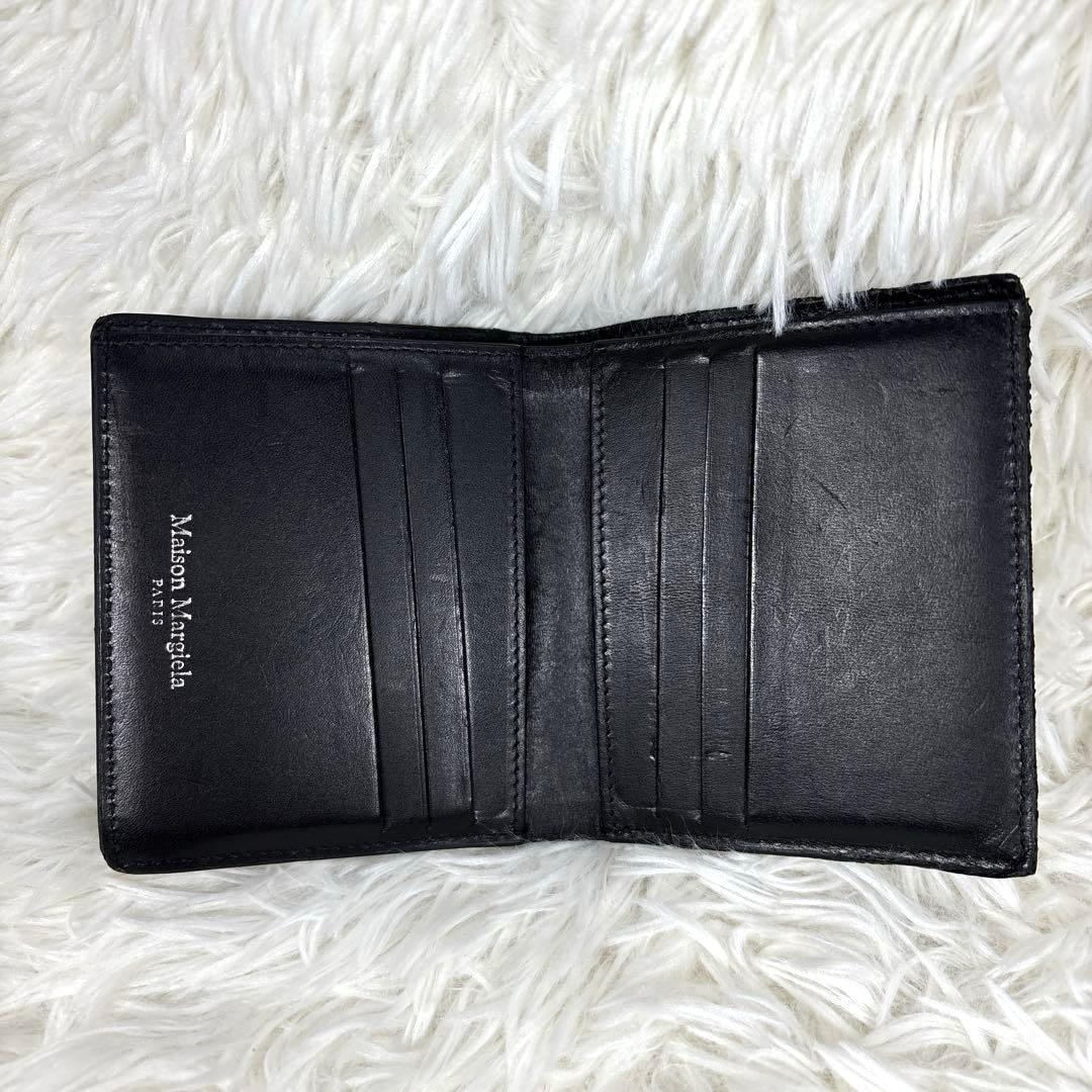 Maison Margiela 二つ折り財布　4ステッチ　レザー　ブラック