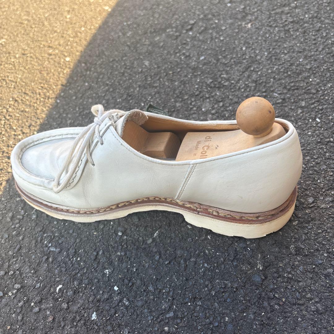 パラブーツ　ホワイトレザー ミカエル　モカシン シューズ