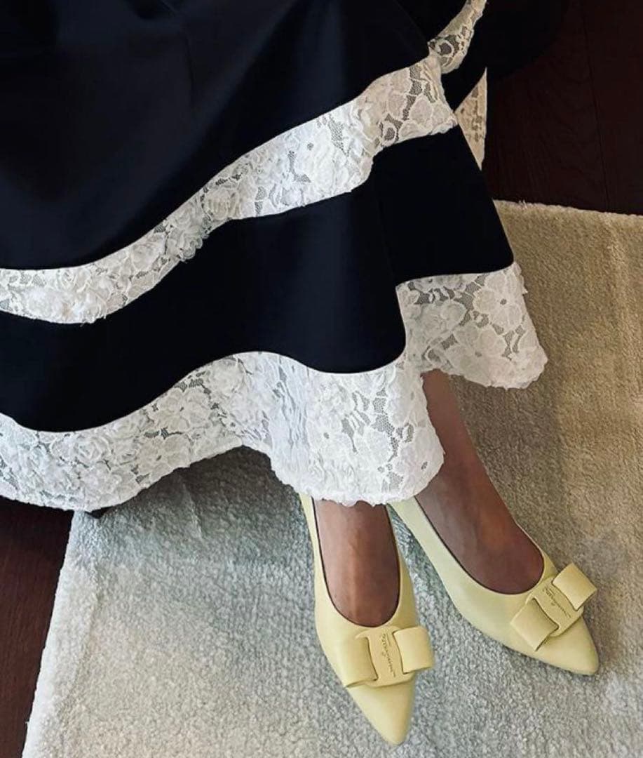 ジェンヌ JENNE レース切り替えカットソーワンピース　Sサイズ 極美品