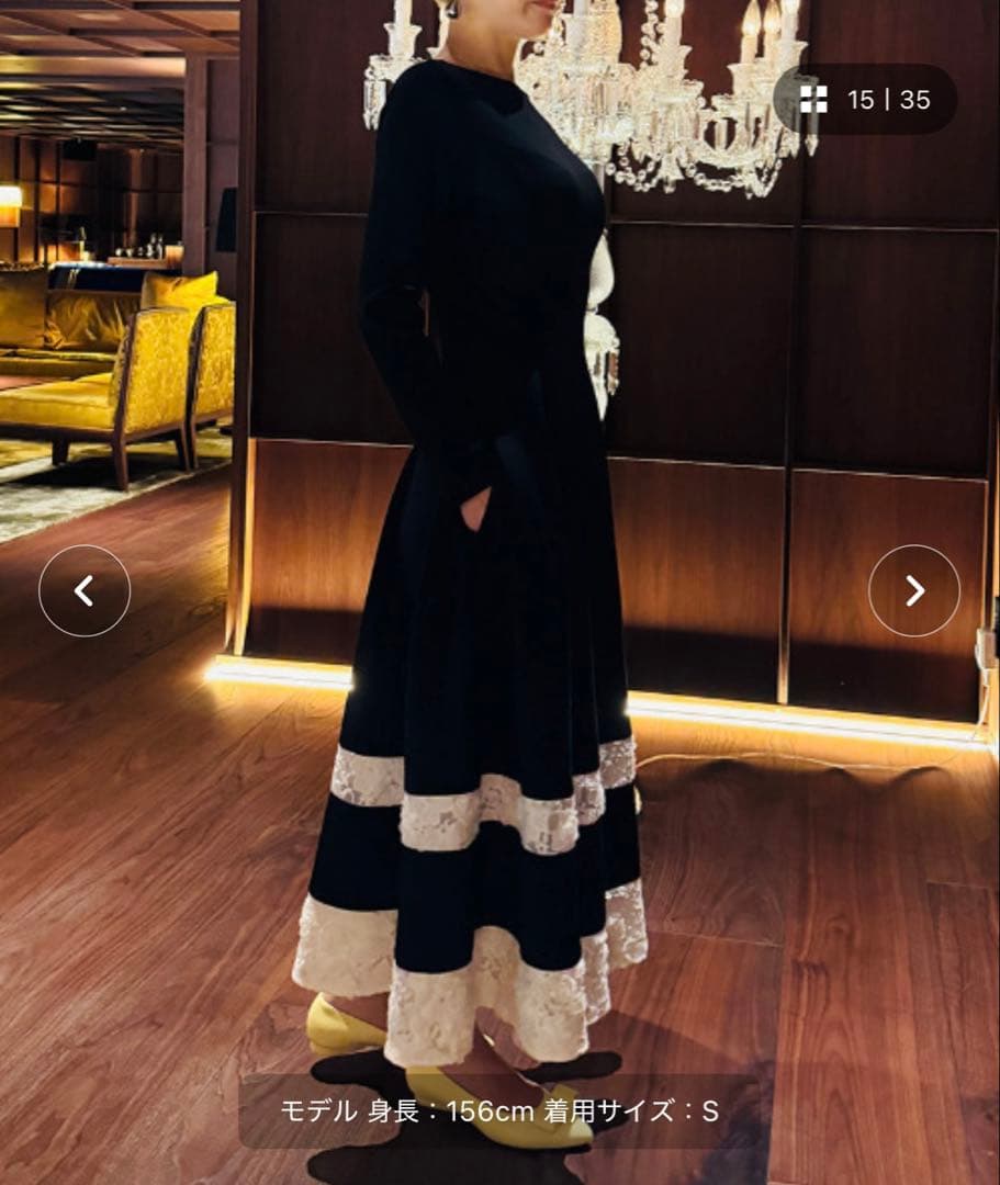 ジェンヌ JENNE レース切り替えカットソーワンピース　Sサイズ 極美品