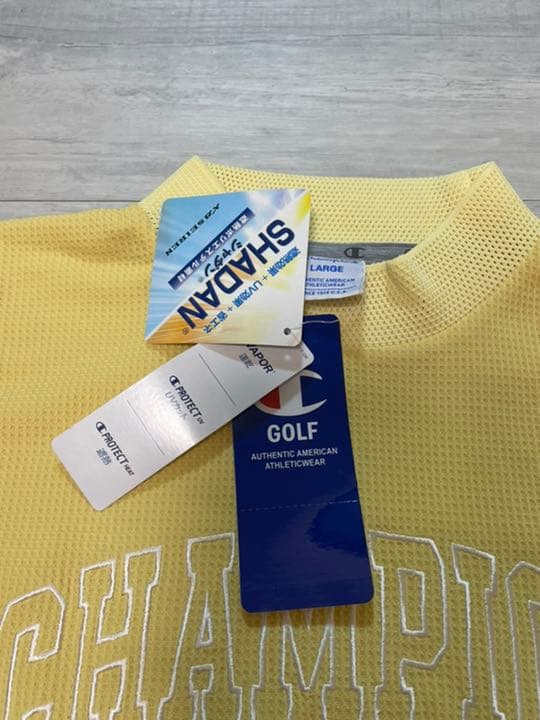 値下げ！チャンピオンゴルフ　レディース　モックネックシャツ　イエロー　Mサイズ