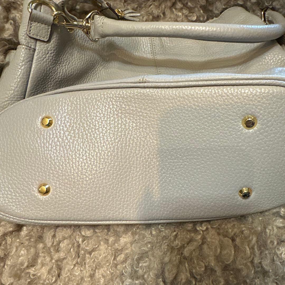 アタオ　グレー レザー トートバッグ