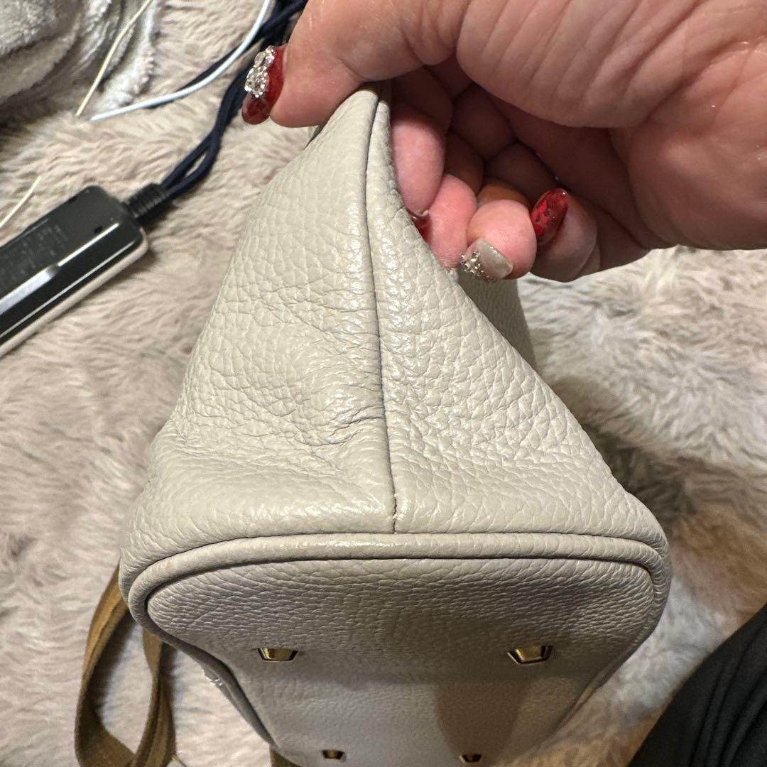 アタオ　グレー レザー トートバッグ