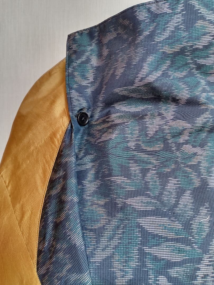 大島紬ロングコート／ラグラン袖 　　　　フリーサイズ