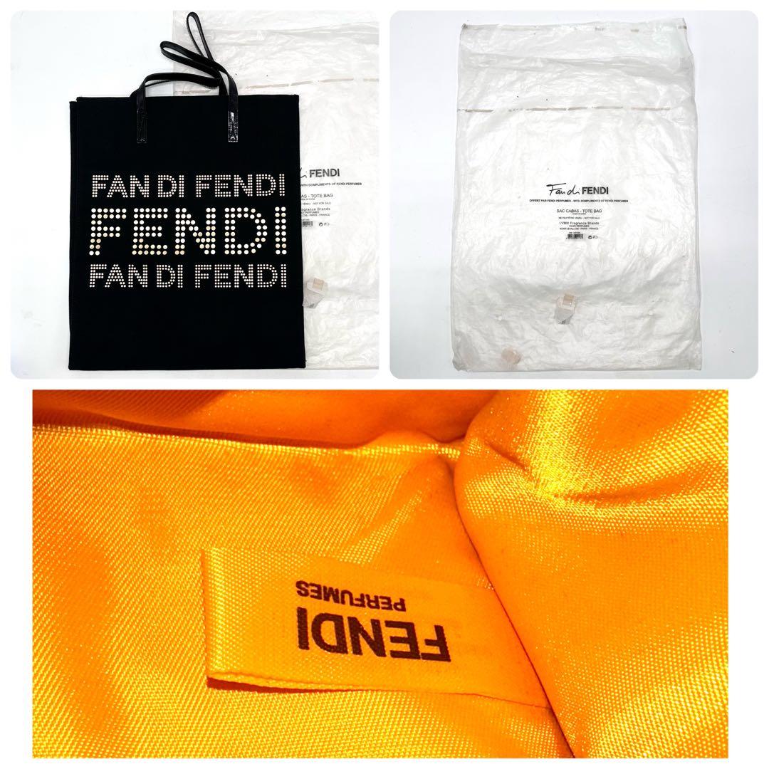 【未使用品】FENDI PERFUMES トートバッグ A4可 キャンバス 黒