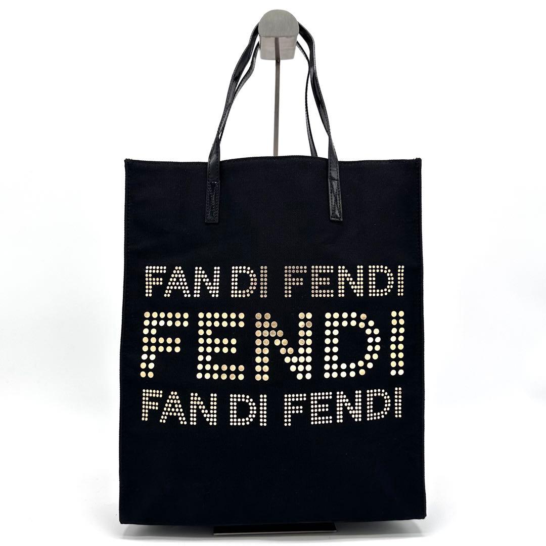 【未使用品】FENDI PERFUMES トートバッグ A4可 キャンバス 黒