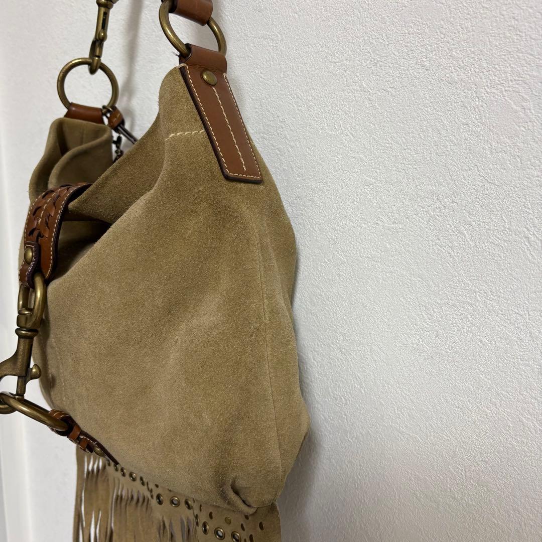 バッグ Coach Fringe Duffle Medium Hobo Bag