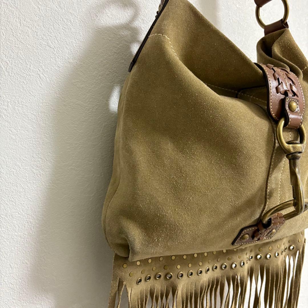 バッグ Coach Fringe Duffle Medium Hobo Bag