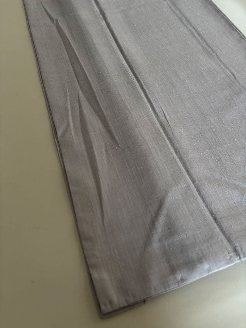 〈訳あり価格〉正絹 無地 袷 結城紬 グレイッシュパープル 洒落紋 波に千鳥